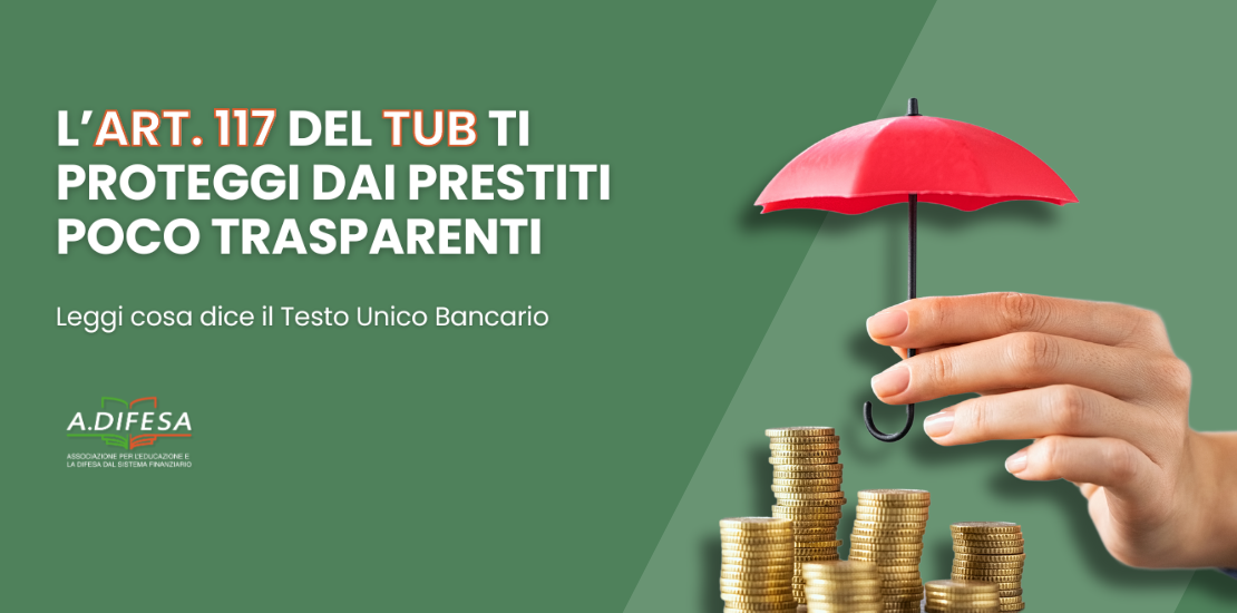 Art 117 TUB Testo Unico Bancario Visual ADifesa – Blog – Art 117 TUB Testo Unico Bancario